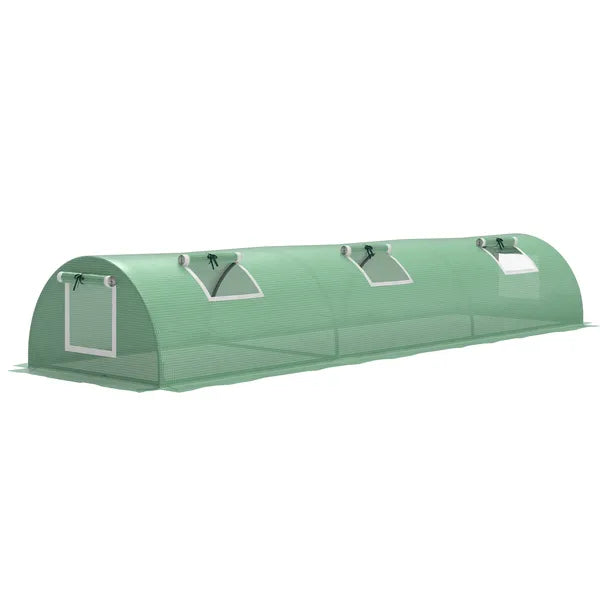 Outsunny Mini Greenhouse with 5 Mesh Windows, Portable Plant Hot House with PE Cover and Steel Frame, 10' x 3' x 2', Green - product image 11