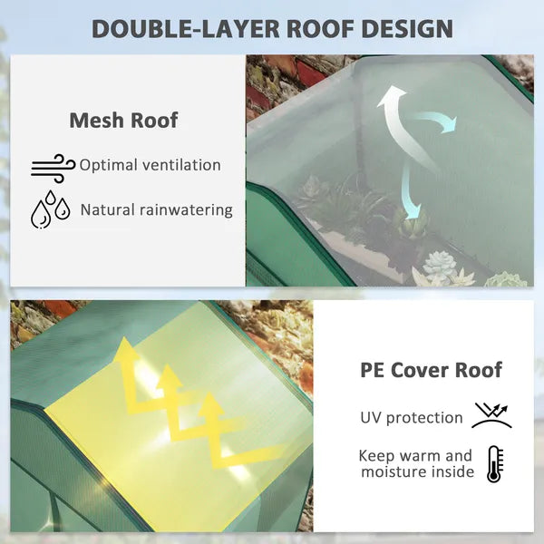 Outsunny Mini Greenhouse with Screen Roof, 4 Tier Portable Small Greenhouse with High Strength PE Cover, Green - product image 4
