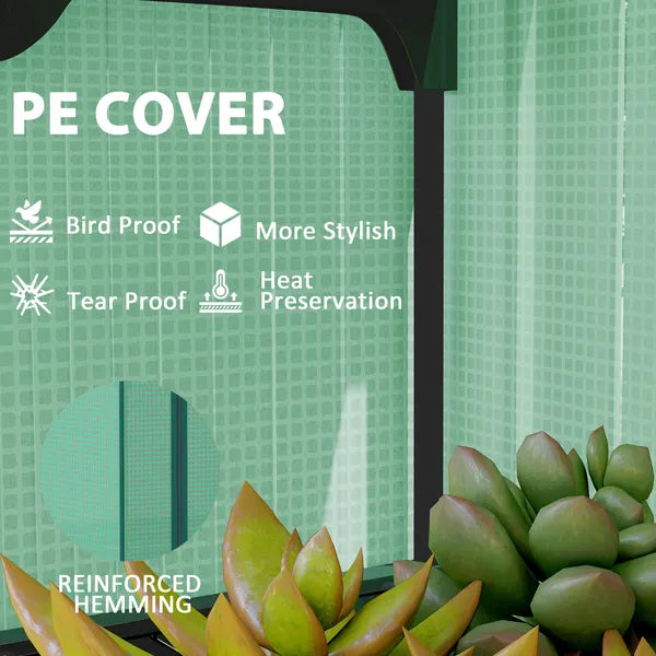 Outsunny Mini Greenhouse with Screen Roof, 4 Tier Portable Small Greenhouse with High Strength PE Cover, Green - product image 5