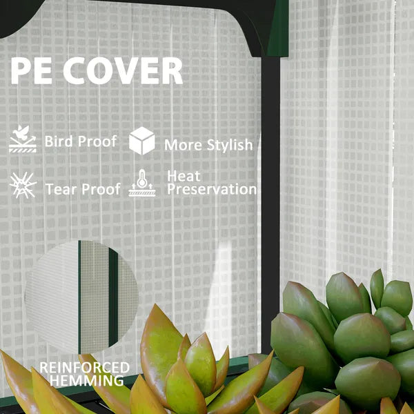 Outsunny Mini Greenhouse with Screen Roof, 4 Tier Portable Small Greenhouse with High Strength PE Cover, White - product image 5