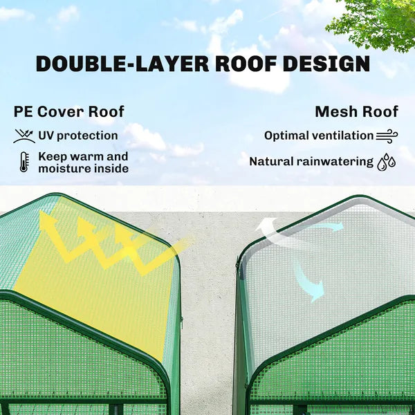 Outsunny Mini Greenhouse with Screen Roof, 5 Tier Portable Small Greenhouse with High Strength PE Cover, Green - product image 4