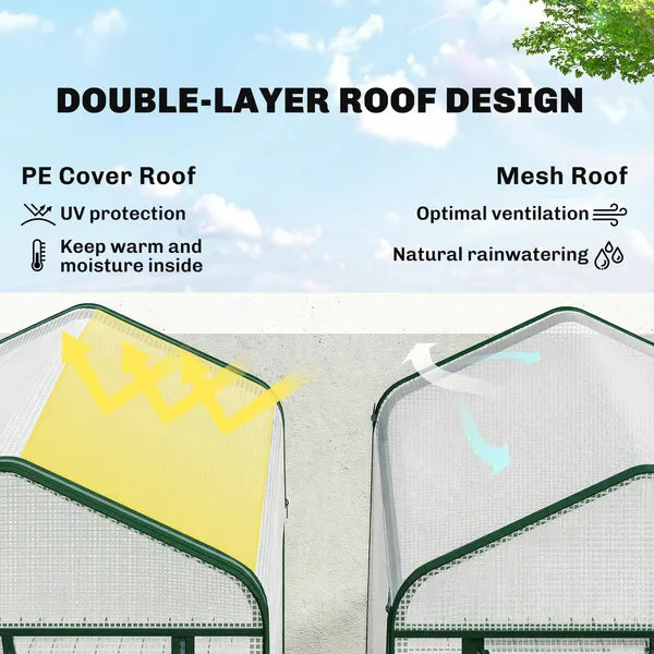 Outsunny Mini Greenhouse with Screen Roof, 5 Tier Portable Small Greenhouse with High Strength PE Cover, White - product image 4