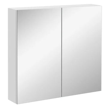 Kleankin Mirrored Medicine Cabinet 24x22 Steel Frame Wall-Mounted Double Doors White - product image 1