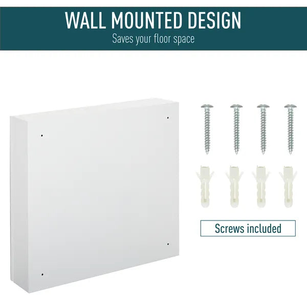 Kleankin Mirrored Medicine Cabinet 24x22 Steel Frame Wall-Mounted Double Doors White - product image 7