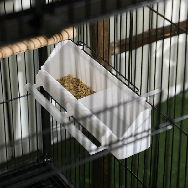 PawHut Mobile 55" Dual-Use Bird Cage Aviary for Finches Budgies with Easy Move Wheels Sleek Black - product image 8