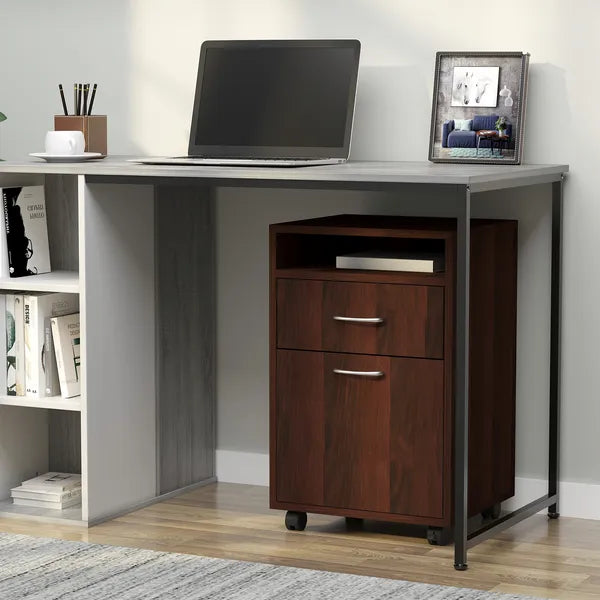 Mobile File Cabinet Organizer with Drawer Brown Printer Stand with Castors for Office - product image 10