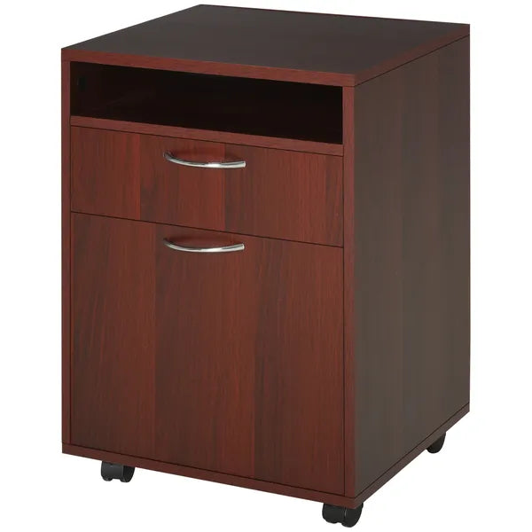 Mobile File Cabinet Organizer with Drawer Brown Printer Stand with Castors for Office - product image 11