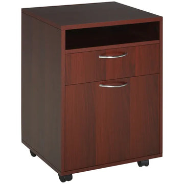 Mobile File Cabinet Organizer with Drawer Brown Printer Stand with Castors for Office - product image 1