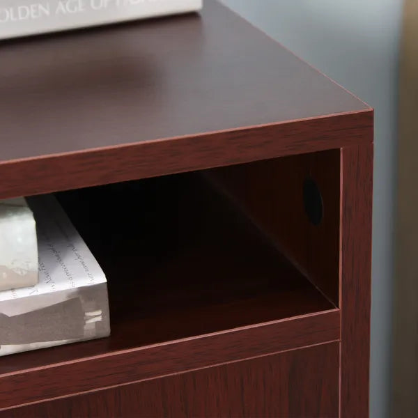 Mobile File Cabinet Organizer with Drawer Brown Printer Stand with Castors for Office - product image 8