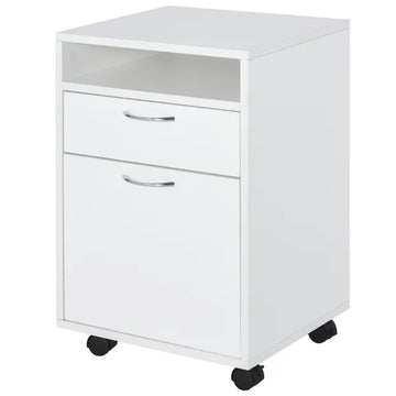 Mobile File Cabinet White File Storage Organizer with Drawer Printer Stand with Castors - product image 1