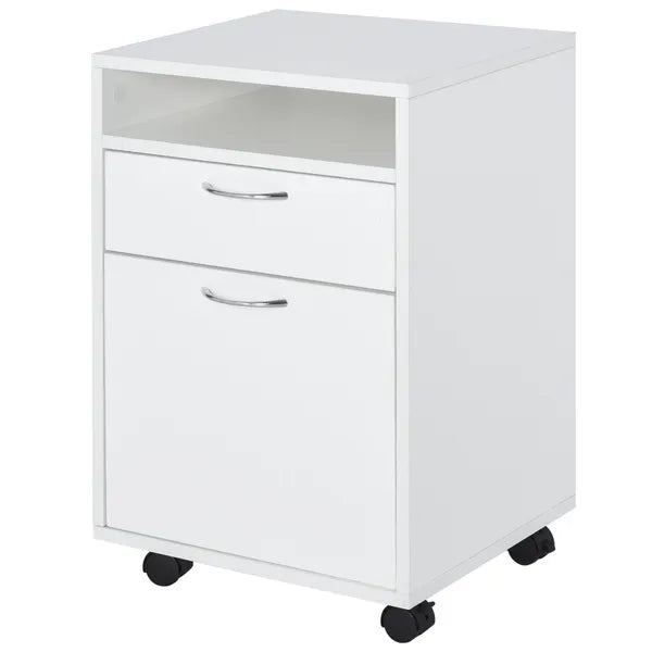 Mobile File Cabinet White File Storage Organizer with Drawer Printer Stand with Castors - product image 11