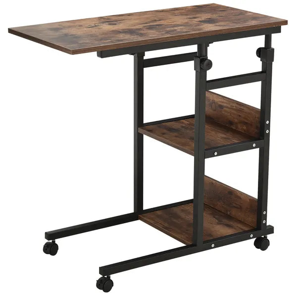 Mobile Nightstand: Adjustable 3-Tier C-Shaped Side Table with Casters - product image 11