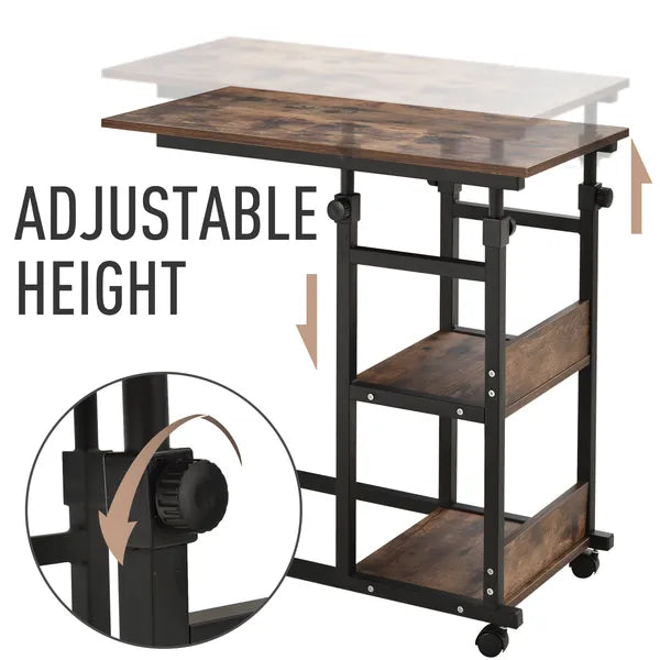 Mobile Nightstand: Adjustable 3-Tier C-Shaped Side Table with Casters - product image 6