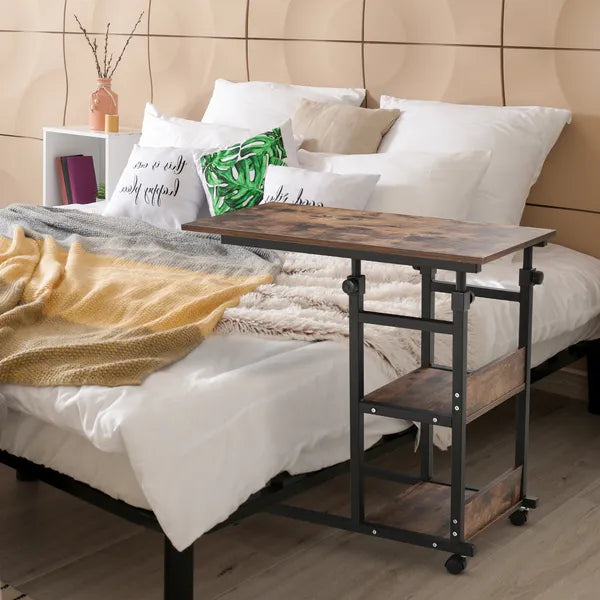 Mobile Nightstand: Adjustable 3-Tier C-Shaped Side Table with Casters - product image 10