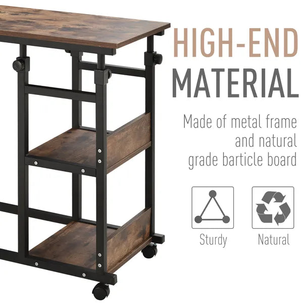 Mobile Nightstand: Adjustable 3-Tier C-Shaped Side Table with Casters - product image 8