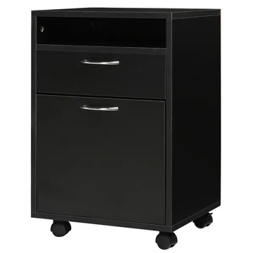 Mobile Storage Cabinet Organizer with Drawer Black Printer Stand with Castors for Office - product image 1