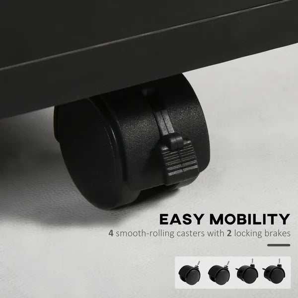 Mobile Storage Cabinet Organizer with Drawer Black Printer Stand with Castors for Office - product image 6