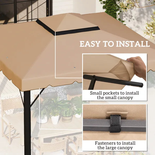 Outsunny Model 84C-051 or 84C-269 10' x 10' Gazebo Replacement Canopy, Khaki - product image 5