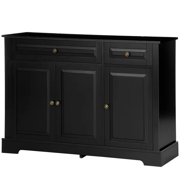 Modern Black Sideboard Buffet with Cupboards Drawers Shelves for Living Room Kitchen Storage - product image 11