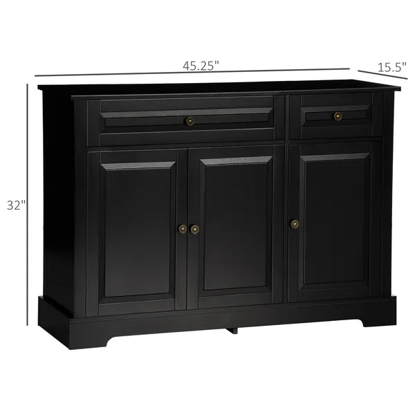 Modern Black Sideboard Buffet with Cupboards Drawers Shelves for Living Room Kitchen Storage - product image 3
