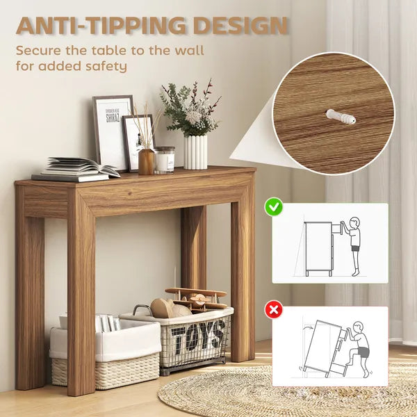 HOMCOM Modern Console Table, 47 Inch Narrow Entryway Table, Walnut - product image 5