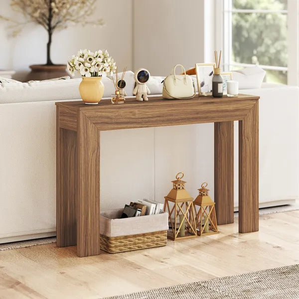HOMCOM Modern Console Table, 47 Inch Narrow Entryway Table, Walnut - product image 6