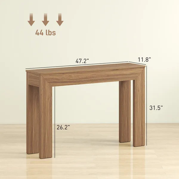 HOMCOM Modern Console Table, 47 Inch Narrow Entryway Table, Walnut - product image 2