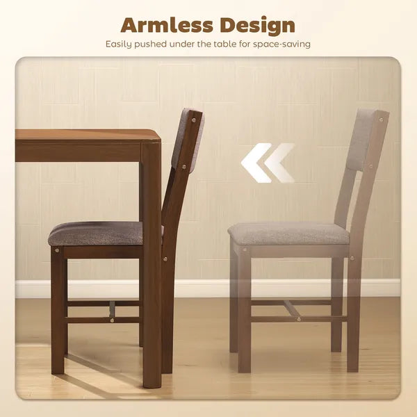 Modern Dining Chairs Set of 4, Linen Fabric Kitchen Chairs with Rubberwood Legs for Dining Room, Living Room, Brown - product image 6