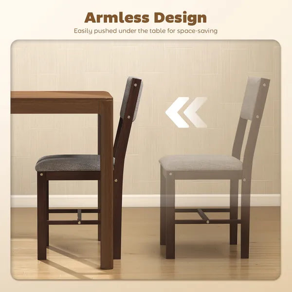 Modern Dining Chairs Set of 4, Linen Fabric Kitchen Chairs with Rubberwood Legs for Dining Room, Living Room, Gray - product image 6