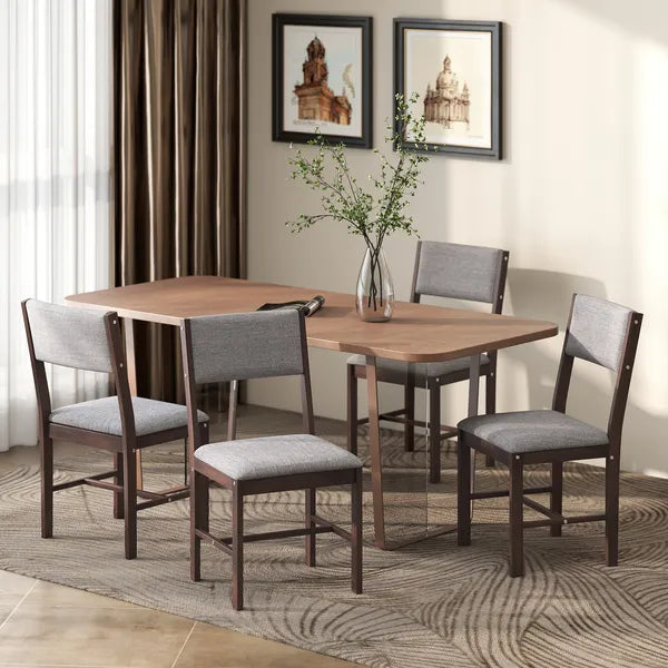 Modern Dining Chairs Set of 4, Linen Fabric Kitchen Chairs with Rubberwood Legs for Dining Room, Living Room, Gray - product image 10