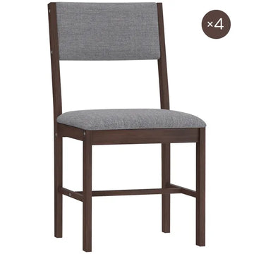 Modern Dining Chairs Set of 4, Linen Fabric Kitchen Chairs with Rubberwood Legs for Dining Room, Living Room, Gray - product image 1