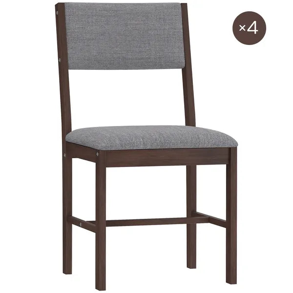 Modern Dining Chairs Set of 4, Linen Fabric Kitchen Chairs with Rubberwood Legs for Dining Room, Living Room, Gray - product image 1