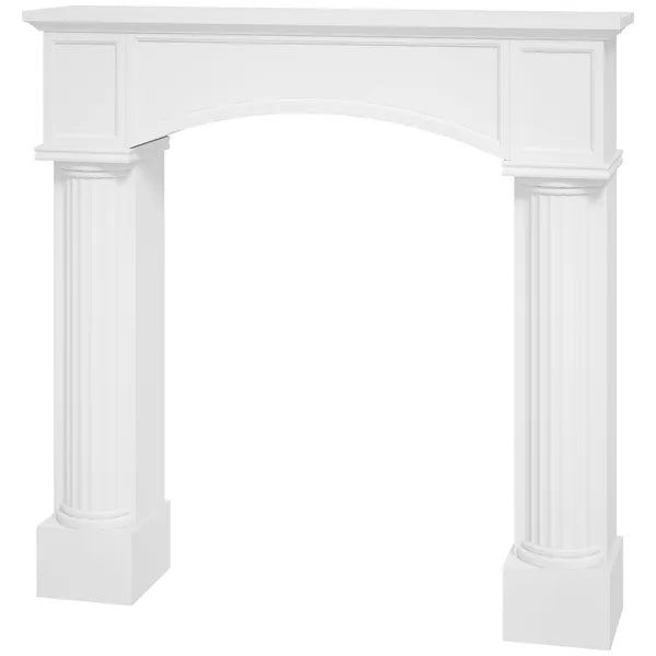 HOMCOM Modern Fireplace Mantel, Freestanding Fireplace Surround for Electric Fireplaces, 43.3 Inch W x 42.8 Inch H, White - product image 1