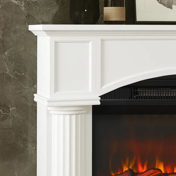 HOMCOM Modern Fireplace Mantel, Freestanding Fireplace Surround for Electric Fireplaces, 43.3 Inch W x 42.8 Inch H, White - product image 8