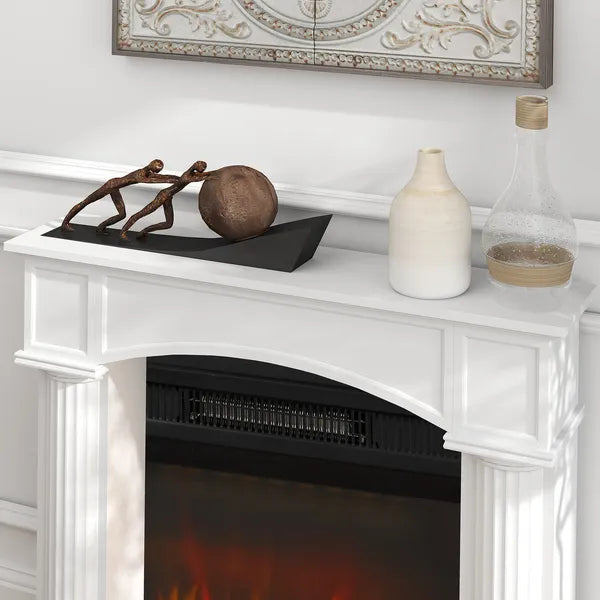 HOMCOM Modern Fireplace Mantel, Freestanding Fireplace Surround for Electric Fireplaces, 43.3 Inch W x 42.8 Inch H, White - product image 9