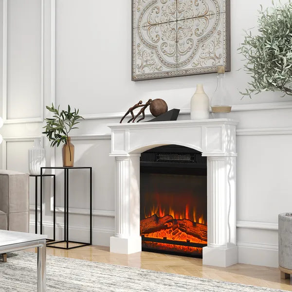 HOMCOM Modern Fireplace Mantel, Freestanding Fireplace Surround for Electric Fireplaces, 43.3 Inch W x 42.8 Inch H, White - product image 7