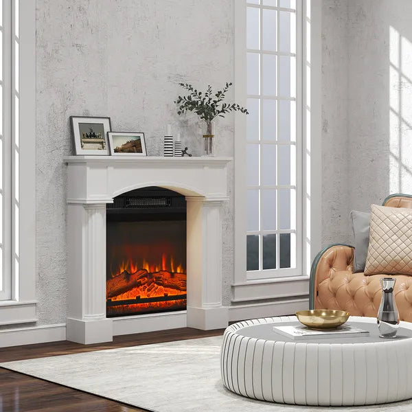 HOMCOM Modern Fireplace Mantel, Freestanding Fireplace Surround for Electric Fireplaces, 43.3 Inch W x 42.8 Inch H, White - product image 6