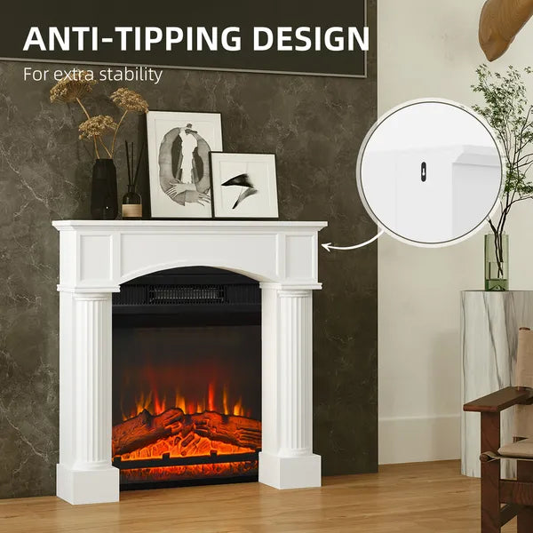 HOMCOM Modern Fireplace Mantel, Freestanding Fireplace Surround for Electric Fireplaces, 43.3 Inch W x 42.8 Inch H, White - product image 5