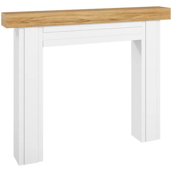 HOMCOM Modern Fireplace Mantel, Freestanding Fireplace Surround with Leg for Electric Fireplaces, 51.2 Inch W x 40.6 Inch H, Natural Wood - product image 11