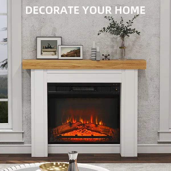 HOMCOM Modern Fireplace Mantel, Freestanding Fireplace Surround with Leg for Electric Fireplaces, 51.2 Inch W x 40.6 Inch H, Natural Wood - product image 4