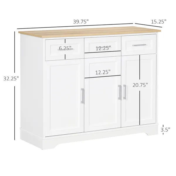 Modern Kitchen Sideboard Buffet Cabinet White Storage Island Dining Room Living Room Furniture - product image 3