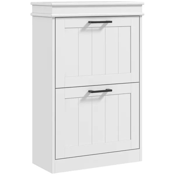 HOMCOM Modern Shoe Storage Cabinet, 2 Flip Drawers, Narrow Organizer for 10 Pairs, Entryway, Hallway, White - product image 11