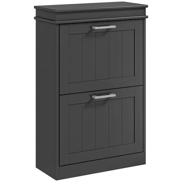 HOMCOM Modern Shoe Storage Cabinet with 2 Flip Drawers for 10 Pairs, Narrow Shoe Organizer for Entryway, Hallway, Black - product image 11