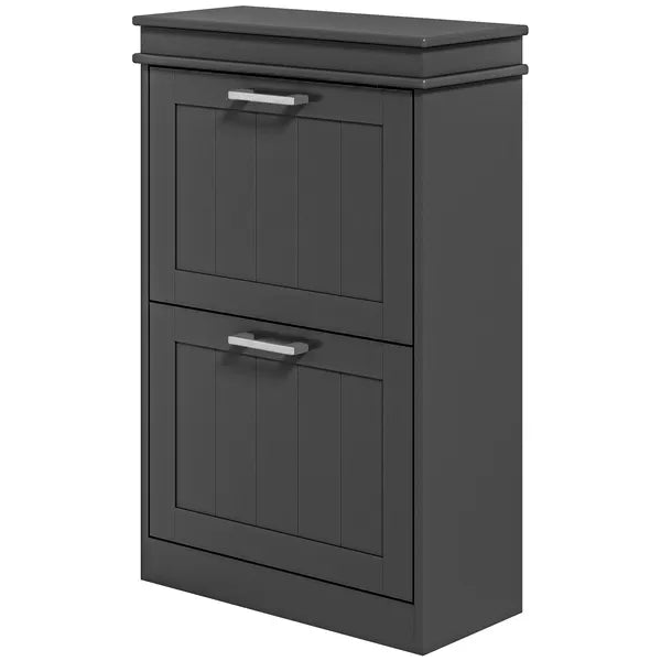 HOMCOM Modern Shoe Storage Cabinet with 2 Flip Drawers for 10 Pairs, Narrow Shoe Organizer for Entryway, Hallway, Black - product image 1