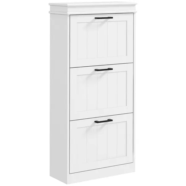 HOMCOM Modern Shoe Storage Cabinet with 3 Flip Drawers for 15 Pairs, Narrow Shoe Organizer for Entryway, Hallway, White - product image 11