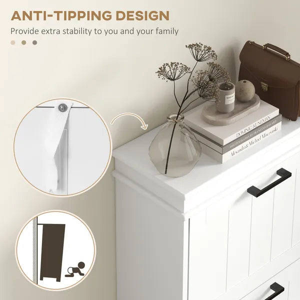 HOMCOM Modern Shoe Storage Cabinet with 3 Flip Drawers for 15 Pairs, Narrow Shoe Organizer for Entryway, Hallway, White - product image 7