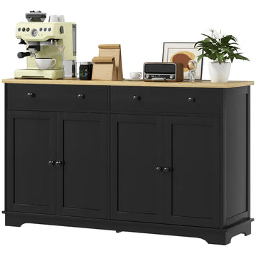 Modern Sideboard, Accent Kitchen Buffet Cabinet with Storage Drawers and Adjustable Shelves, for Dining, Entryway, Black - product image 1