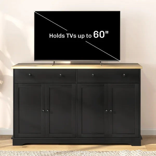 Modern Sideboard, Accent Kitchen Buffet Cabinet with Storage Drawers and Adjustable Shelves, for Dining, Entryway, Black - product image 6
