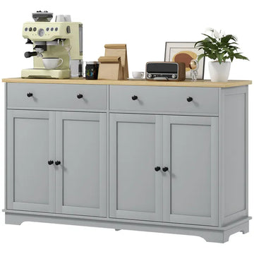 HOMCOM Modern Sideboard, Buffet Cabinet with Storage Drawers, Adjustable Shelves for Living Room, Dining Room, Entryway, Gray - product image 1