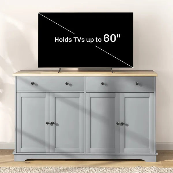 HOMCOM Modern Sideboard, Buffet Cabinet with Storage Drawers, Adjustable Shelves for Living Room, Dining Room, Entryway, Gray - product image 6
